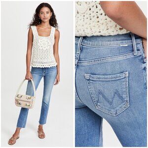 💕MOTHER💕 Mid Rise Dazzler Ankle Fray Jeans - Riding The Cliffside 28 NWOT
